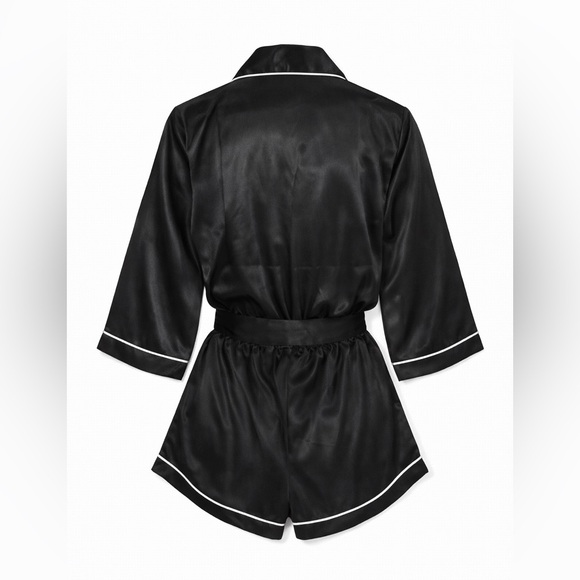 🆕 Fashion Nova Black Satin Pajama One Piece - Picture 5 of 5